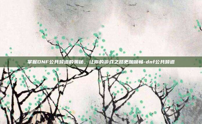 掌握DNF公共频道的奥秘,让你的游戏之路更加顺畅-dnf公共频道