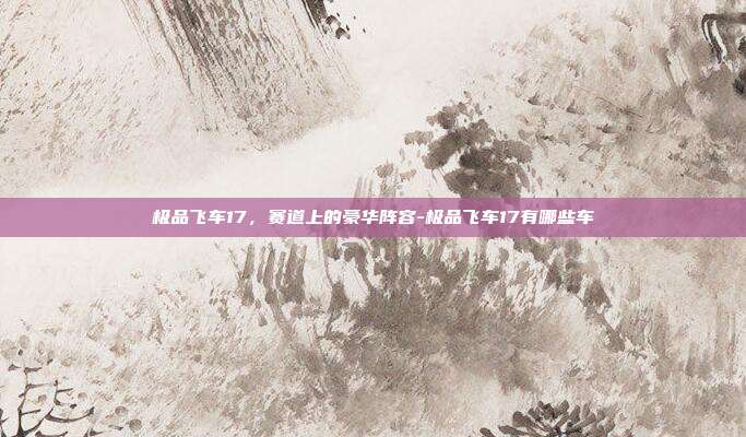 极品飞车17,赛道上的豪华阵容-极品飞车17有哪些车