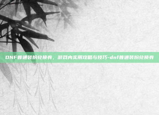 DNF普通装扮兑换券,游戏内实用攻略与技巧-dnf普通装扮兑换券