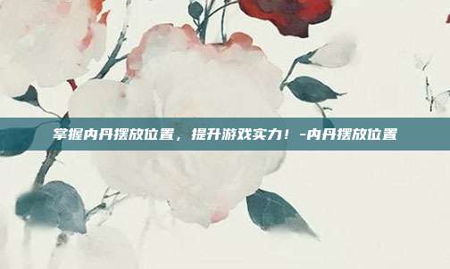 掌握内丹摆放位置,提升游戏实力!-内丹摆放位置