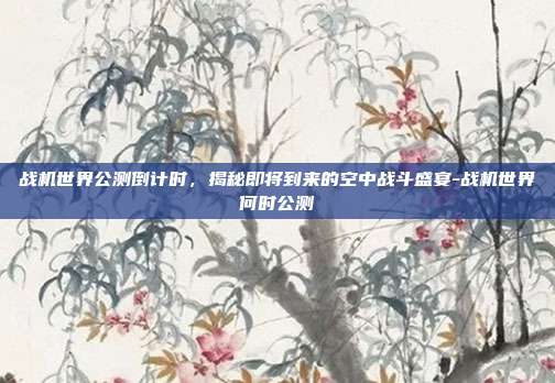 战机世界公测倒计时,揭秘即将到来的空中战斗盛宴-战机世界何时公测