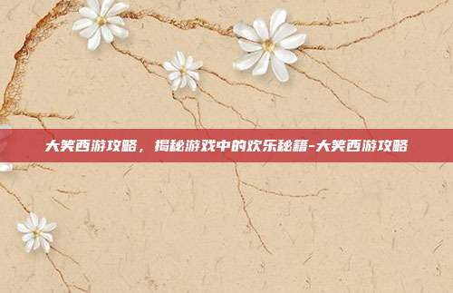 大笑西游攻略,揭秘游戏中的欢乐秘籍-大笑西游攻略