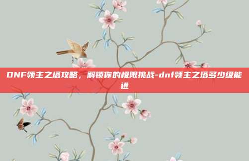DNF领主之塔攻略,解锁你的极限挑战-dnf领主之塔多少级能进
