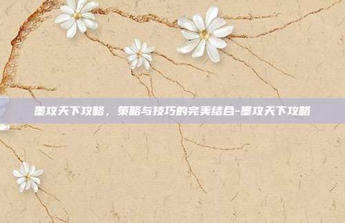 墨攻天下攻略,策略与技巧的完美结合-墨攻天下攻略