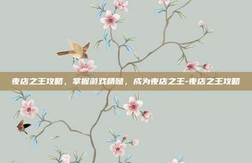 夜店之王攻略,掌握游戏精髓,成为夜店之王-夜店之王攻略