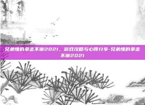 兄弟懂的拿走不谢2021,游戏攻略与心得分享-兄弟懂的拿走不谢2021