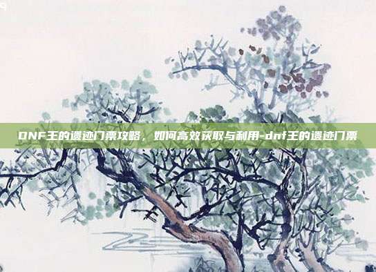 DNF王的遗迹门票攻略,如何高效获取与利用-dnf王的遗迹门票