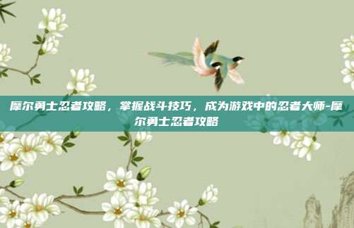 摩尔勇士忍者攻略,掌握战斗技巧,成为游戏中的忍者大师-摩尔勇士忍者攻略