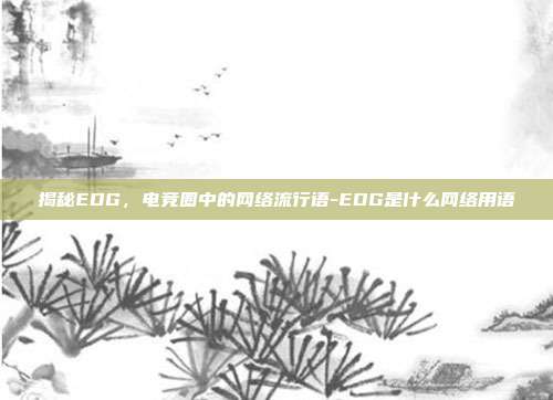 揭秘EDG,电竞圈中的网络流行语-EDG是什么网络用语