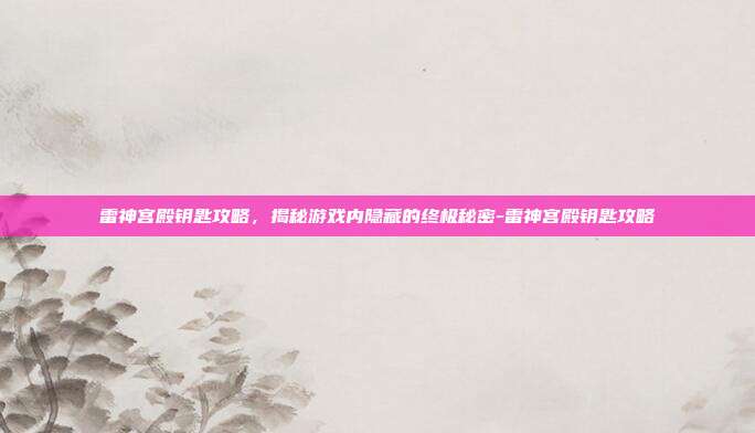 雷神宫殿钥匙攻略,揭秘游戏内隐藏的终极秘密-雷神宫殿钥匙攻略