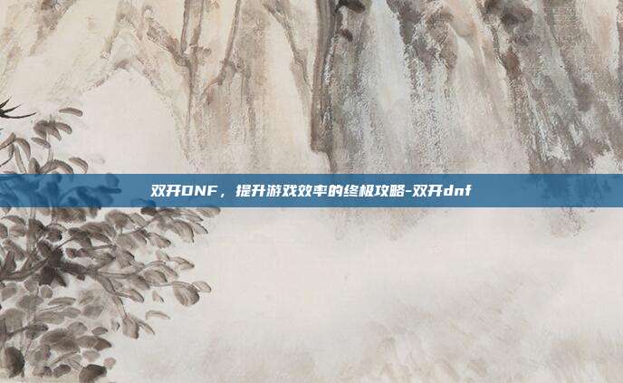 双开DNF,提升游戏效率的终极攻略-双开dnf