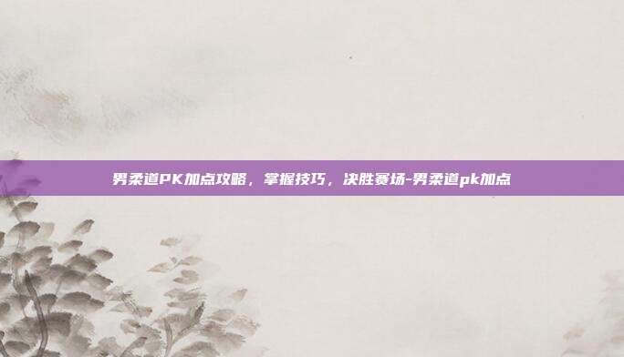 男柔道PK加点攻略,掌握技巧,决胜赛场-男柔道pk加点