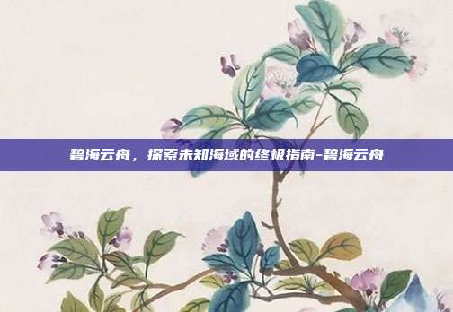碧海云舟,探索未知海域的终极指南-碧海云舟