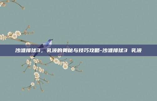 沙滩排球3,乳液的奥秘与技巧攻略-沙滩排球3 乳液