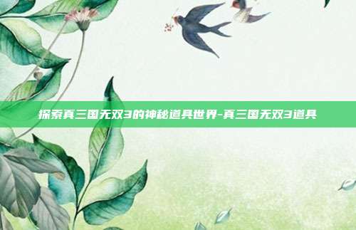 探索真三国无双3的神秘道具世界-真三国无双3道具