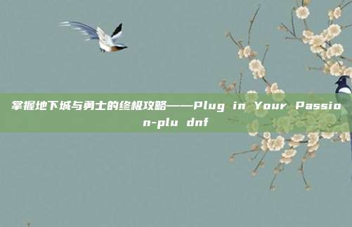 掌握地下城与勇士的终极攻略——Plug in Your Passion-plu dnf