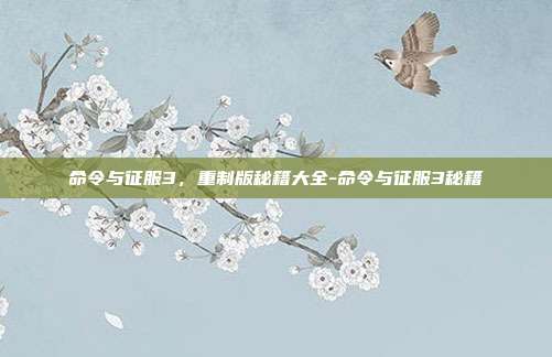 命令与征服3,重制版秘籍大全-命令与征服3秘籍