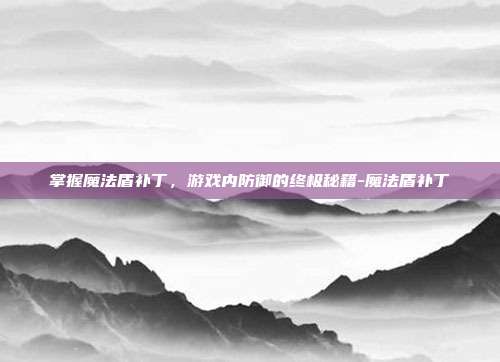 掌握魔法盾补丁,游戏内防御的终极秘籍-魔法盾补丁