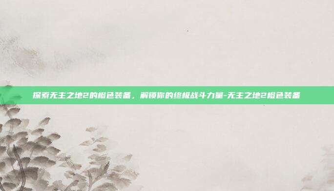 探索无主之地2的橙色装备,解锁你的终极战斗力量-无主之地2橙色装备