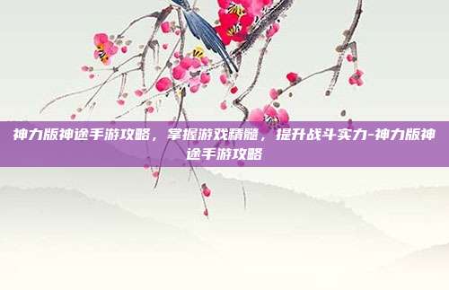 神力版神途手游攻略,掌握游戏精髓,提升战斗实力-神力版神途手游攻略