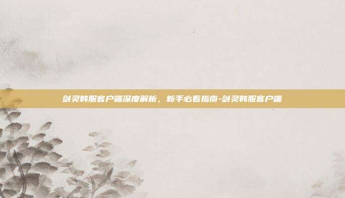 剑灵韩服客户端深度解析,新手必看指南-剑灵韩服客户端