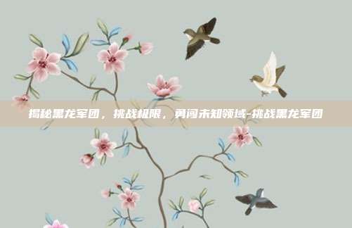 揭秘黑龙军团,挑战极限,勇闯未知领域-挑战黑龙军团