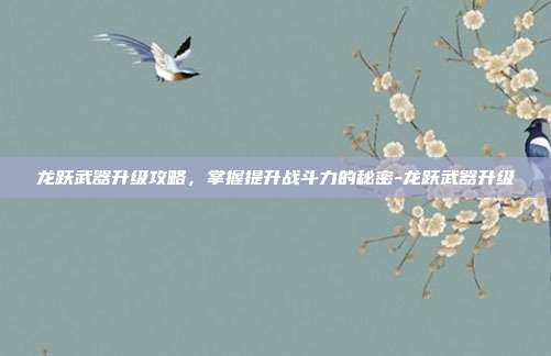 龙跃武器升级攻略,掌握提升战斗力的秘密-龙跃武器升级