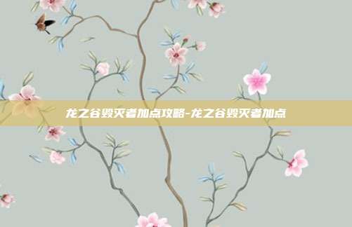 龙之谷毁灭者加点攻略-龙之谷毁灭者加点