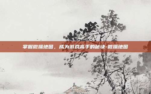 掌握微操地图,成为游戏高手的秘诀-微操地图