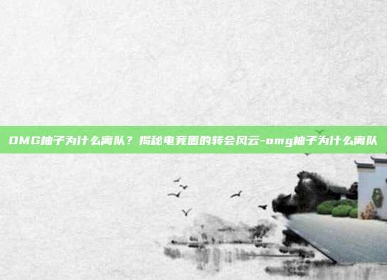 OMG柚子为什么离队?揭秘电竞圈的转会风云-omg柚子为什么离队