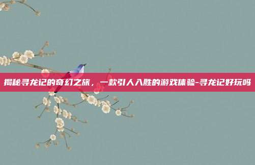 揭秘寻龙记的奇幻之旅,一款引人入胜的游戏体验-寻龙记好玩吗