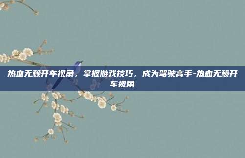 热血无赖开车视角,掌握游戏技巧,成为驾驶高手-热血无赖开车视角