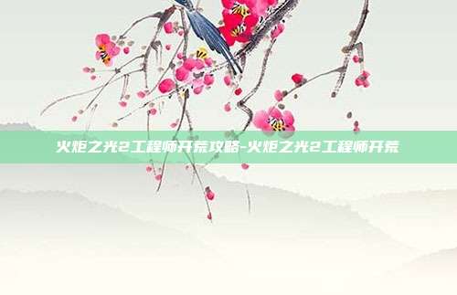 火炬之光2工程师开荒攻略-火炬之光2工程师开荒