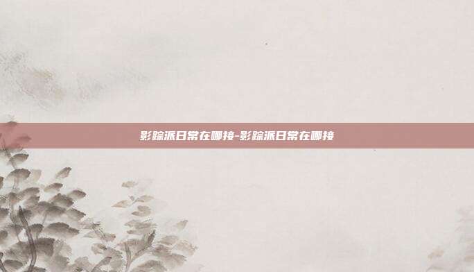 影踪派日常在哪接-影踪派日常在哪接