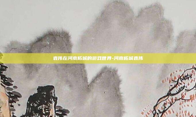 袁伟在河南柘城的游戏世界-河南柘城袁伟