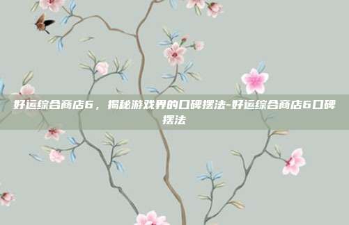 好运综合商店6,揭秘游戏界的口碑摆法-好运综合商店6口碑摆法