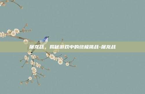 屠龙战,揭秘游戏中的终极挑战-屠龙战