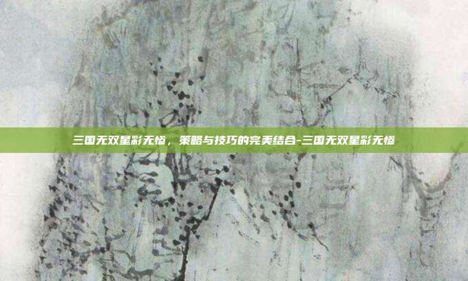 三国无双星彩无惨,策略与技巧的完美结合-三国无双星彩无惨