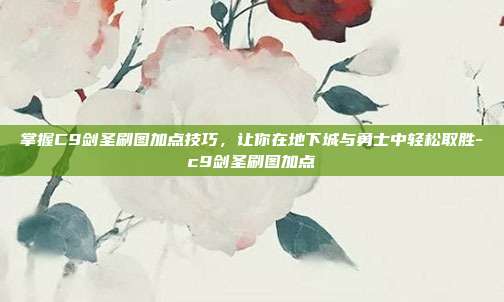 掌握C9剑圣刷图加点技巧,让你在地下城与勇士中轻松取胜-c9剑圣刷图加点