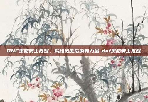 DNF黑暗骑士觉醒,揭秘觉醒后的新力量-dnf黑暗骑士觉醒