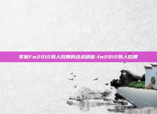 掌握Fm2012妖人后腰的战术精髓-fm2012妖人后腰