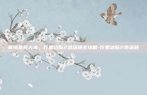 解锁星辰大海,行星边际2激活码全攻略-行星边际2激活码