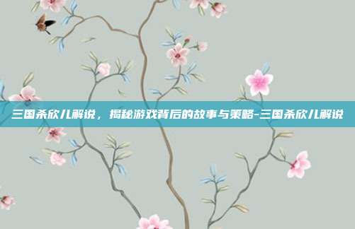 三国杀欣儿解说,揭秘游戏背后的故事与策略-三国杀欣儿解说