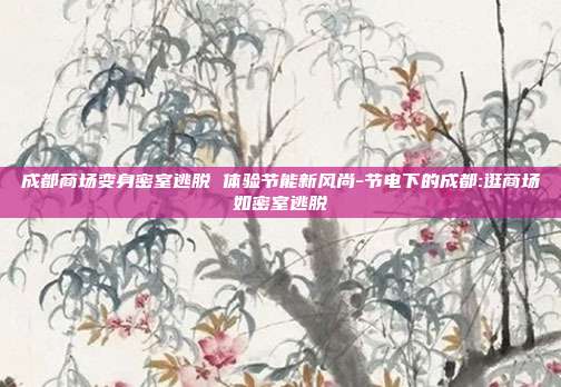成都商场变身密室逃脱 体验节能新风尚-节电下的成都:逛商场如密室逃脱