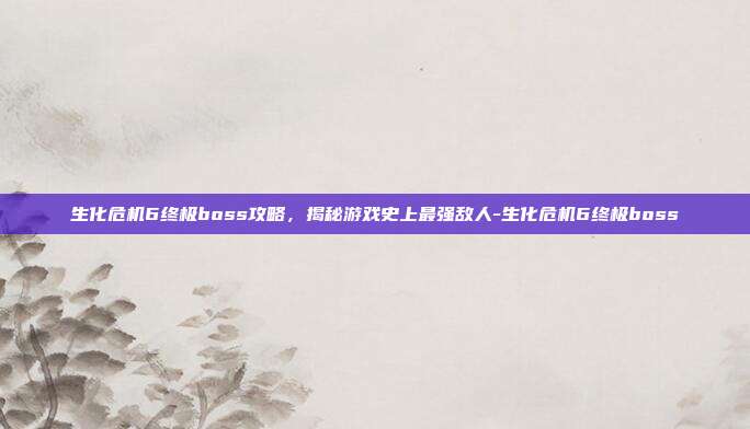 生化危机6终极boss攻略,揭秘游戏史上最强敌人-生化危机6终极boss