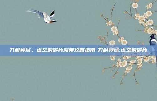 刀剑神域,虚空的碎片深度攻略指南-刀剑神域:虚空的碎片