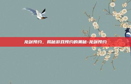 龙剑预约,揭秘游戏预约的奥秘-龙剑预约