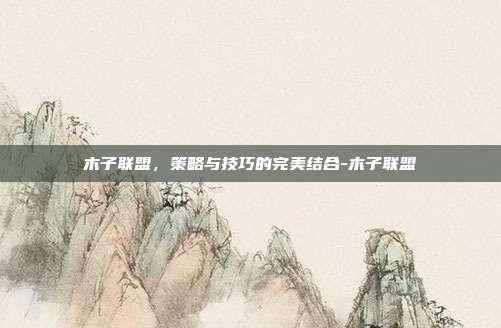 木子联盟,策略与技巧的完美结合-木子联盟