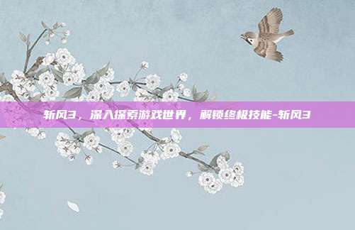 斩风3,深入探索游戏世界,解锁终极技能-斩风3