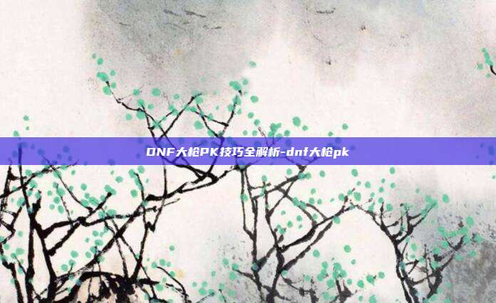 DNF大枪PK技巧全解析-dnf大枪pk